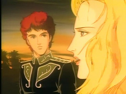 Reinhard's best friend, Kircheis, and his sister, Annerose