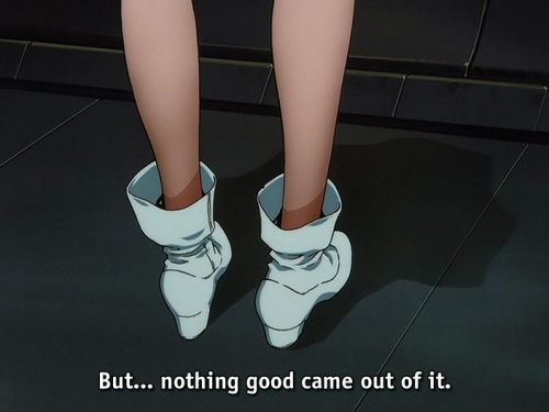 Faye: "But... nothing good came out of it." during the Cowboy Bebop ending