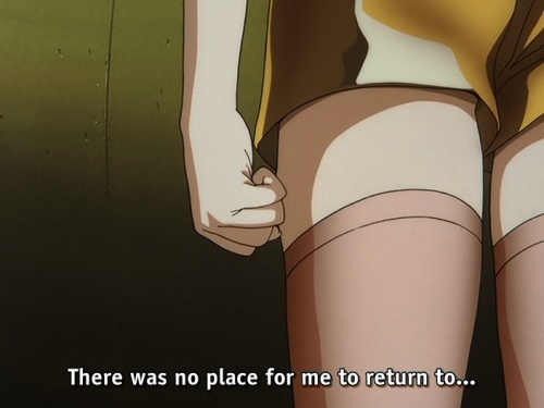 Faye: "There was no place for me to return to..." during the Cowboy Bebop ending