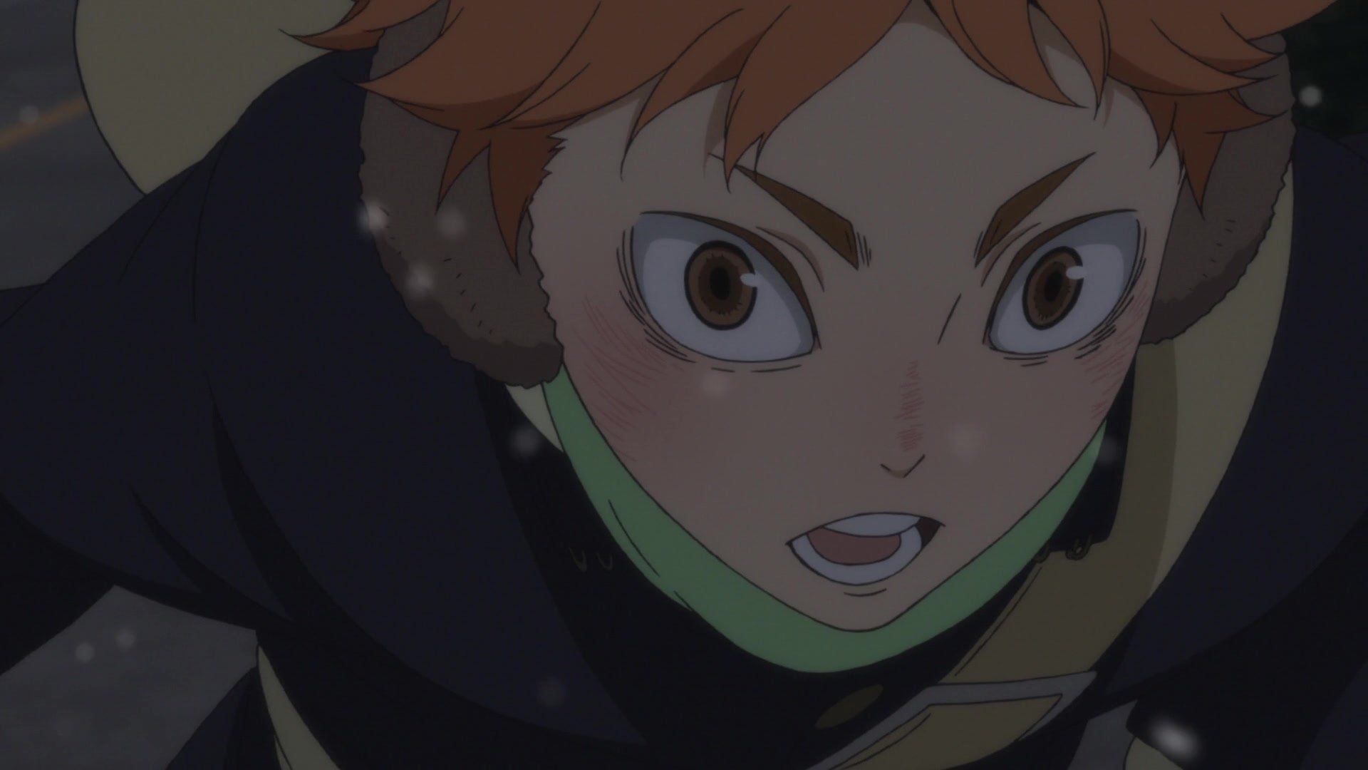 Hinata biking from Haikyuu!! Season 4 anime episode 1